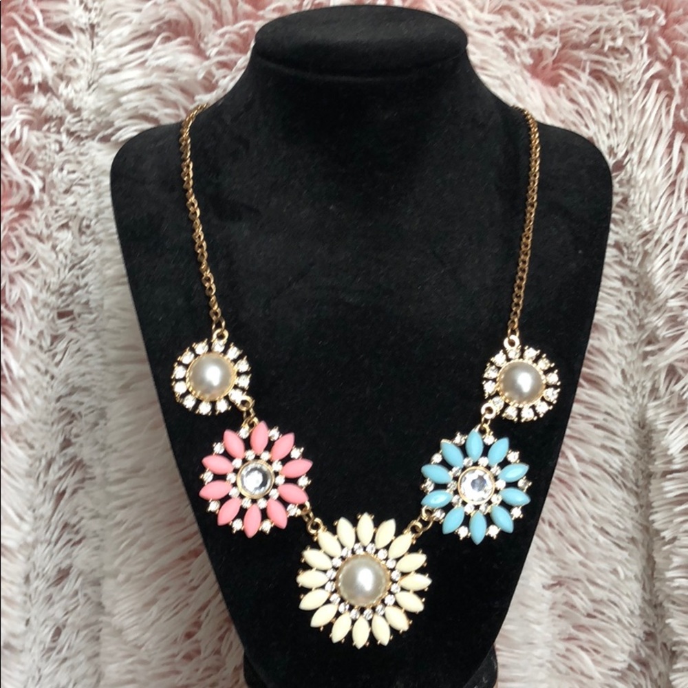 Colorful Flower statement necklace